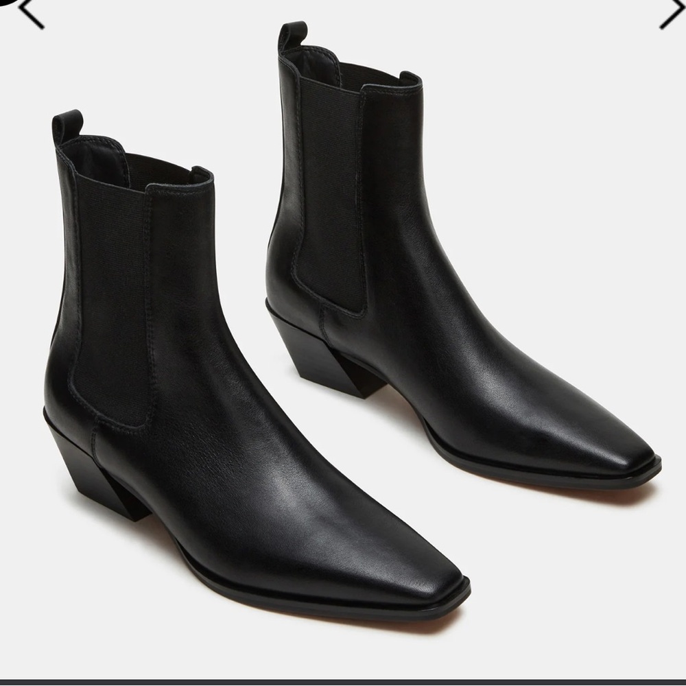 Steve Madden EVAN BLACK LEATHER BOOTS size 11